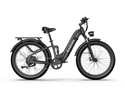 Eazion N9 Pro all-terrain fat tire electric bike in Obsidian Black finish with integrated battery