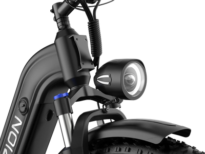 Bright integrated LED headlight for safe night riding on Eazion N9 Pro fat tire electric bike