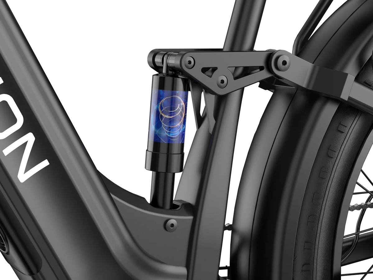High-performance rear suspension shock absorber on Eazion N9 Pro full suspension ebike frame