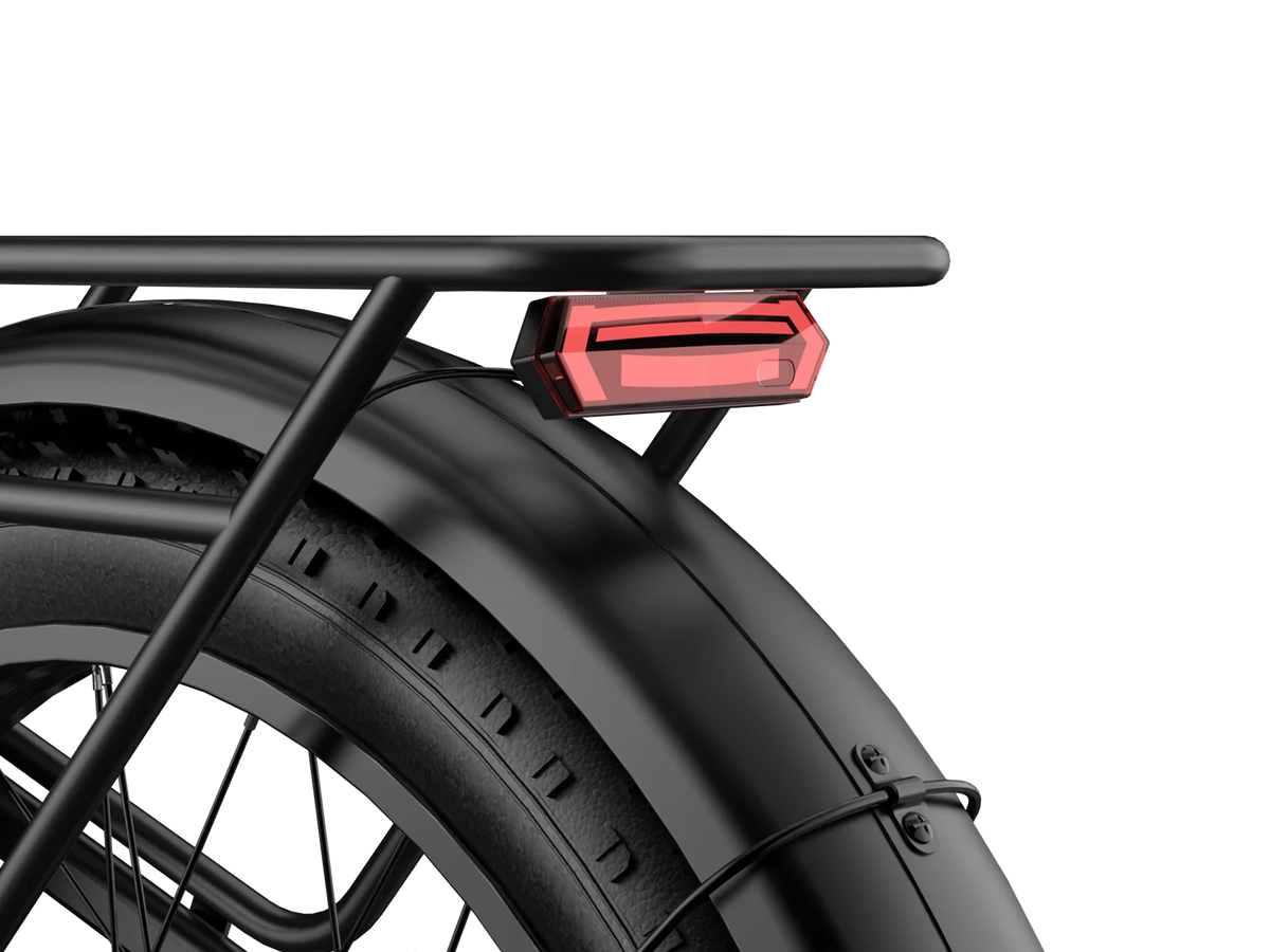 Integrated rear brake taillight mounted on Eazion N9 Pro all-terrain fat tire ebike